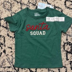 Cat & Jack Green Santa Squad Kids T-Shirt